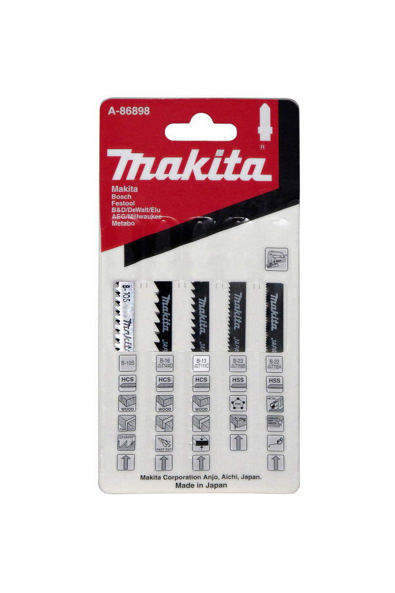 Набор пилок Makita A-86898 для лобзика, 5 шт.